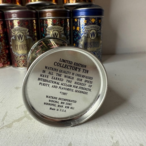 Vintage Watkins 1987 Limited Edition Spice Tins Set of 12 - Picture 8 of 8
